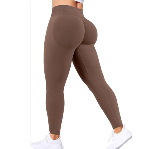 Seamless Women Solid Waist Yoga Pants Three-section Waist Sexy