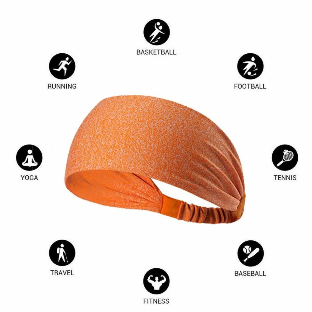 Sports Headbands For Men & Women -5 Pack, Wicking Sweatbands, Elastic