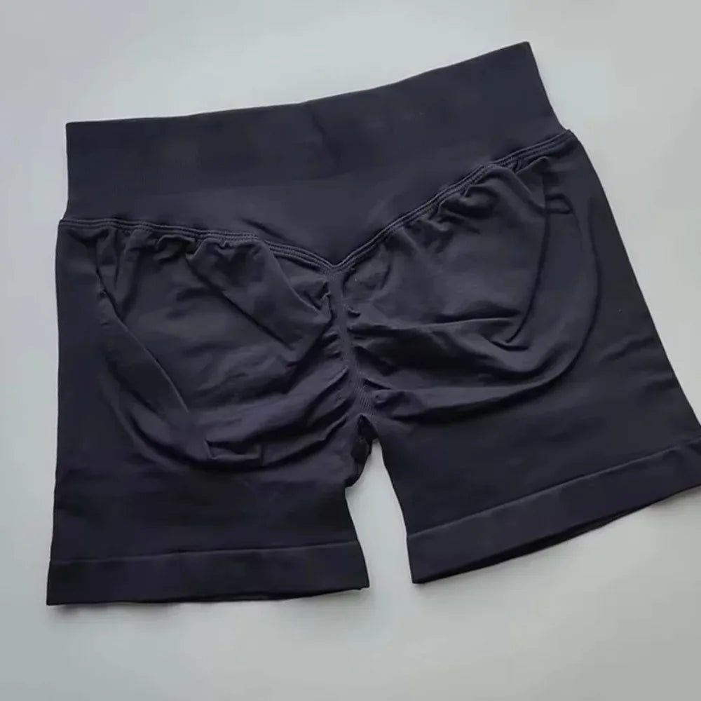 Gym Summer Women's Yoga Exercise Shorts Seamless High Waist Hip Tight