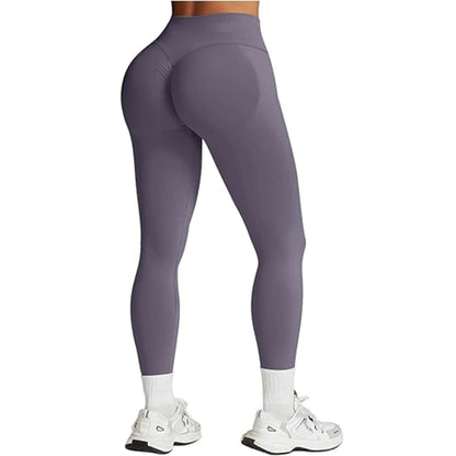 Seamless Women Solid Waist Yoga Pants Three-section Waist Sexy