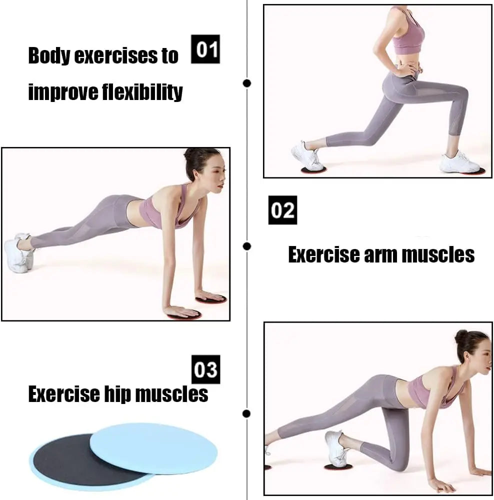 2pcs Solid Color Yoga Sliding Discs, Yoga Fitness Foot Sliding Pads,