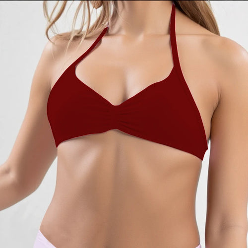 Strappy Bra Top Women High Support Thin Strap Halter Sport Seamless