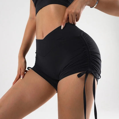 High Waist Yoga Sports Shorts V-shaped Tight Fitting Hip Adjustable