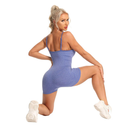 Yoga Set Women Fitness Rompers Sexy One Piece Strap Tummy Control