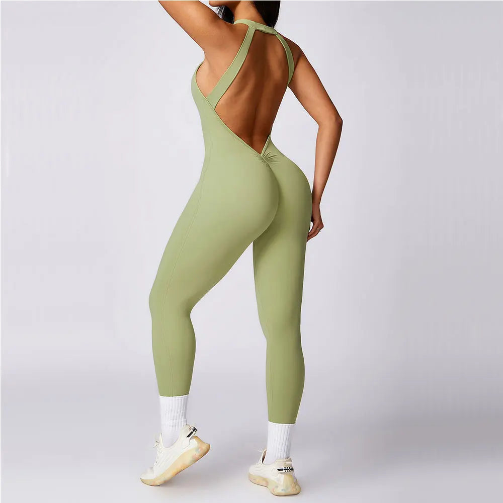 Romper Backless Set Workout Jumpsuit Fitness Bodysuit Siamese
