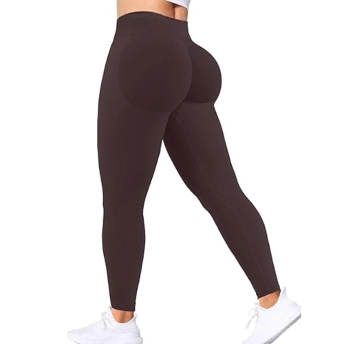 Seamless Women Solid Waist Yoga Pants Three-section Waist Sexy