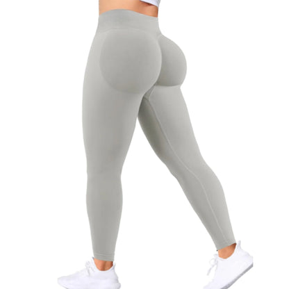 Seamless Women Solid Waist Yoga Pants Three-section Waist Sexy