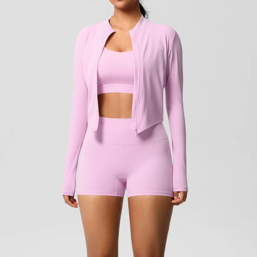 3PCS Yoga Set Nude Feeling Workout Sets Women Tracksuit Gym Push Up