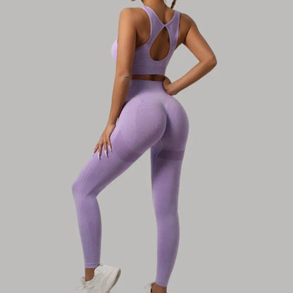 Mileegirl 2pcs Woemen's Sport Sets, Push Up Yoga Pants, Hollow Back