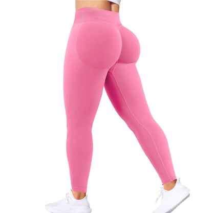 Seamless Women Solid Waist Yoga Pants Three-section Waist Sexy