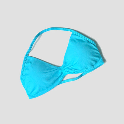 Women Halter Sports Bra Push Up Strappy Sexy Open Back Gym Crop Top