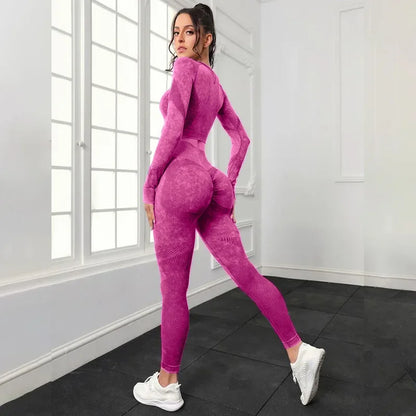 Mileegirl 2pcs Gym Sets Women, Seamless Sports Pants  Hollow Out