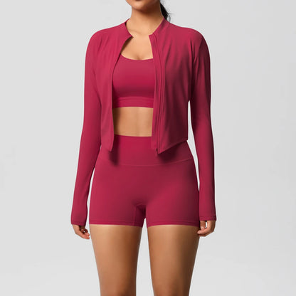 3PCS Yoga Set Nude Feeling Workout Sets Women Tracksuit Gym Push Up