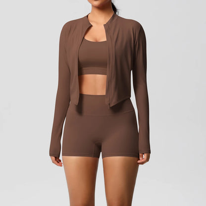 3PCS Yoga Set Nude Feeling Workout Sets Women Tracksuit Gym Push Up