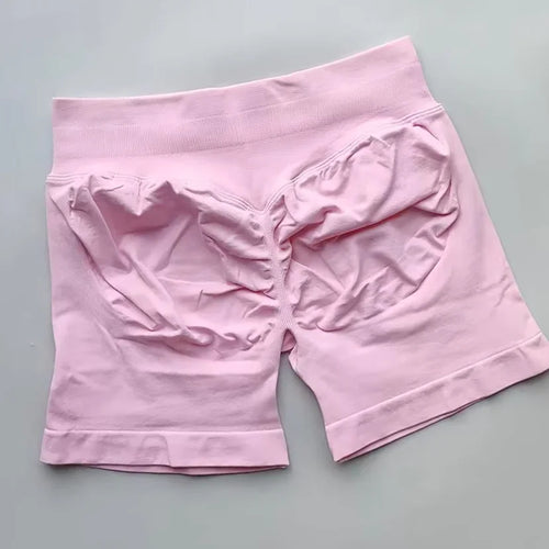 Gym Summer Women's Yoga Exercise Shorts Seamless High Waist Hip Tight