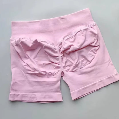 Gym Summer Women's Yoga Exercise Shorts Seamless High Waist Hip Tight