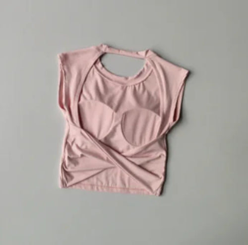 Sexy Short Backless Fixed Chest Pad Sports T-shirt Vest Women's Tight