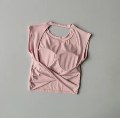 Sexy Short Backless Fixed Chest Pad Sports T-shirt Vest Women's Tight