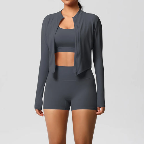 3PCS Yoga Set Nude Feeling Workout Sets Women Tracksuit Gym Push Up