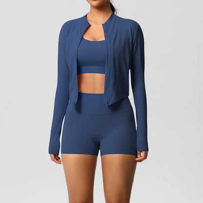 3PCS Yoga Set Nude Feeling Workout Sets Women Tracksuit Gym Push Up