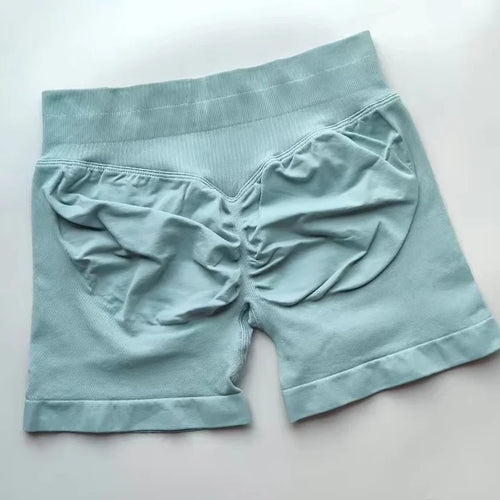 Gym Summer Women's Yoga Exercise Shorts Seamless High Waist Hip Tight