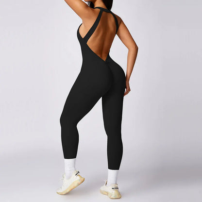 Romper Backless Set Workout Jumpsuit Fitness Bodysuit Siamese