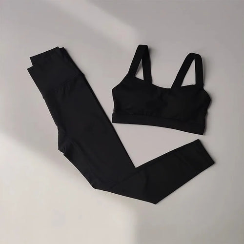 2PCS Seamless Women Yoga Set Workout Sportswear Gym Clothing Fitness