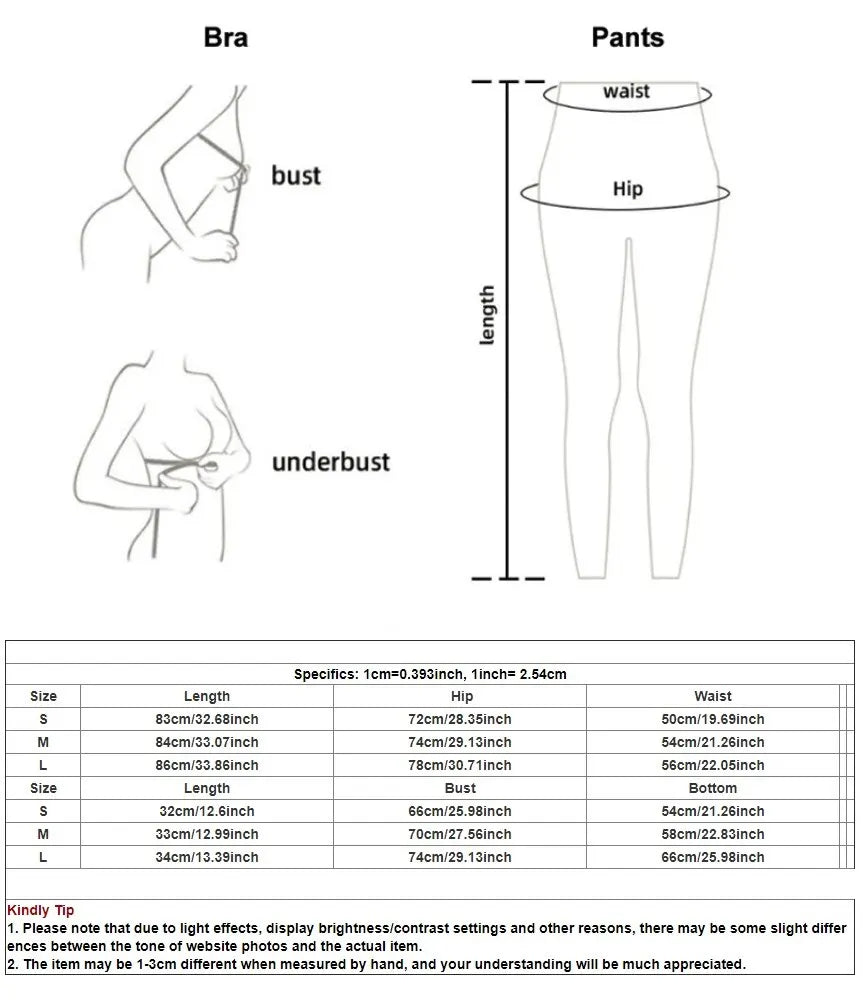 Two Piece Yoga Set Women Sportswear Suit Outfit Gym Leggings With Bra