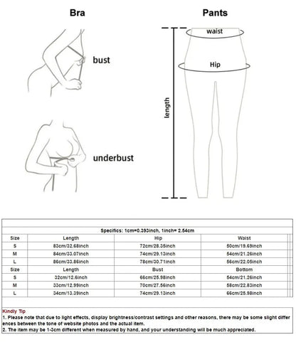 Two Piece Yoga Set Women Sportswear Suit Outfit Gym Leggings With Bra