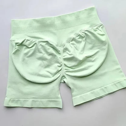 Gym Summer Women's Yoga Exercise Shorts Seamless High Waist Hip Tight
