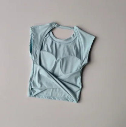 Sexy Short Backless Fixed Chest Pad Sports T-shirt Vest Women's Tight