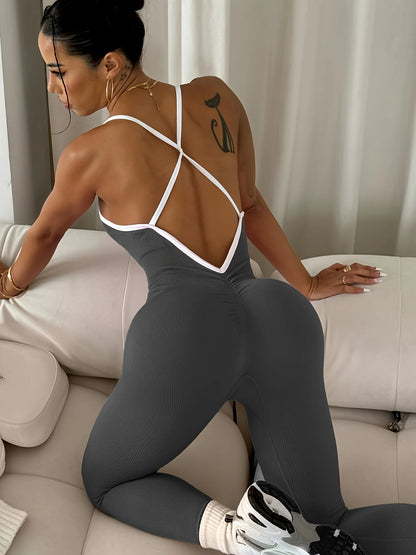 CZGUKE  Girls Pink Sports Jumpsuit Running One Piece Bodysuit Workout