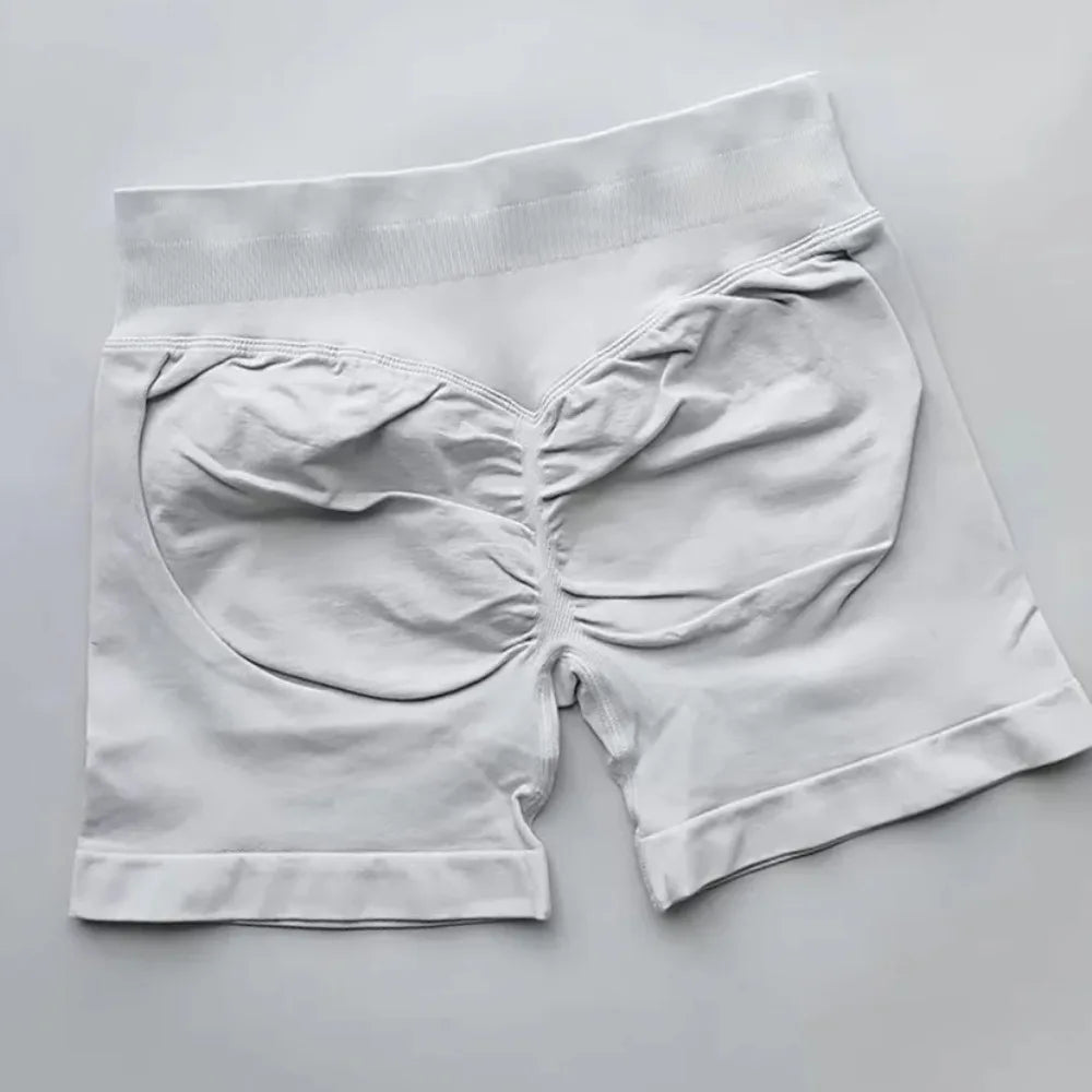 Gym Summer Women's Yoga Exercise Shorts Seamless High Waist Hip Tight