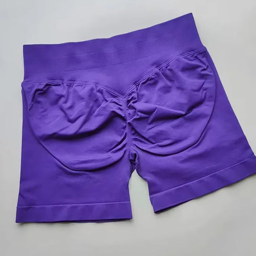 Gym Summer Women's Yoga Exercise Shorts Seamless High Waist Hip Tight