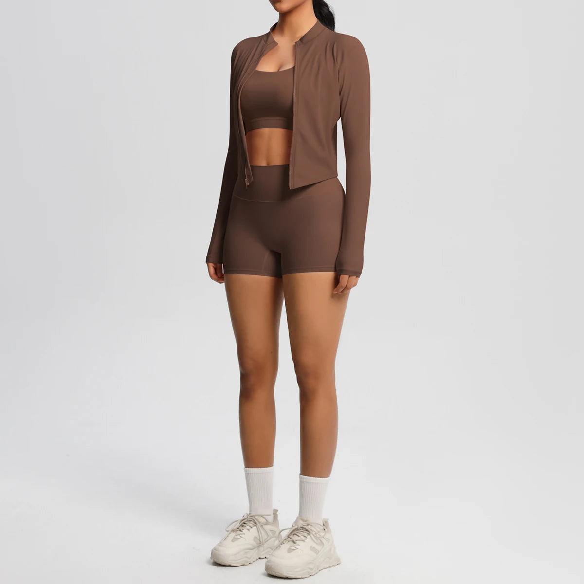 3PCS Yoga Set Nude Feeling Workout Sets Women Tracksuit Gym Push Up