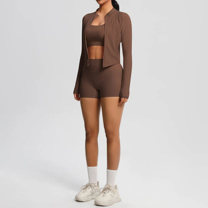 3PCS Yoga Set Nude Feeling Workout Sets Women Tracksuit Gym Push Up