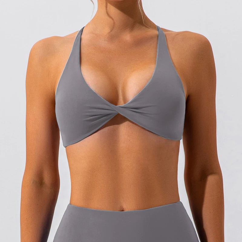 Sexy Gym Top Women Crease Sports Bra Running Back Cross Yoga Bra