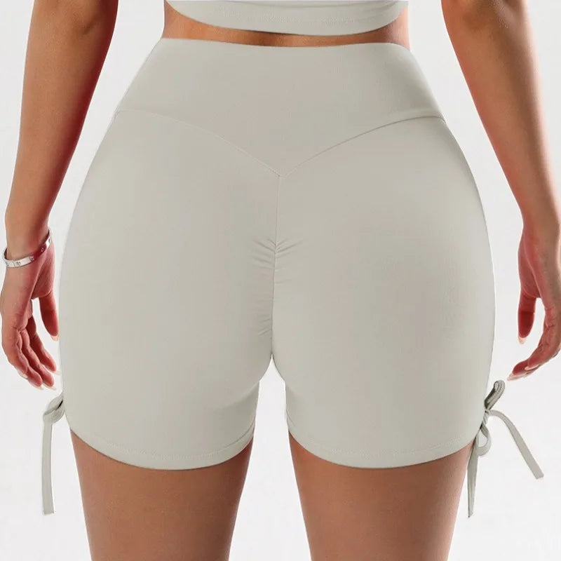 High Waist Yoga Sports Shorts V-shaped Tight Fitting Hip Adjustable