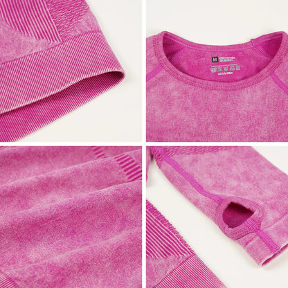 Mileegirl 2pcs Gym Sets Women, Seamless Sports Pants  Hollow Out