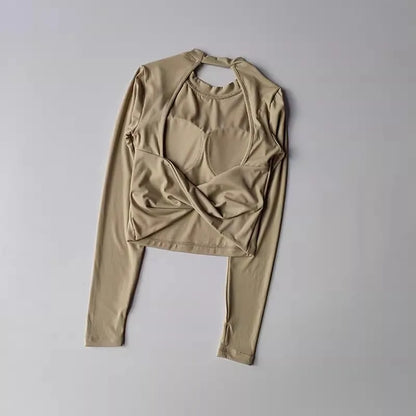 Sexy Short Backless Fixed Chest Pad Sports T-shirt Vest Women's Tight