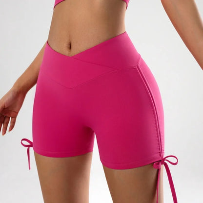 High Waist Yoga Sports Shorts V-shaped Tight Fitting Hip Adjustable
