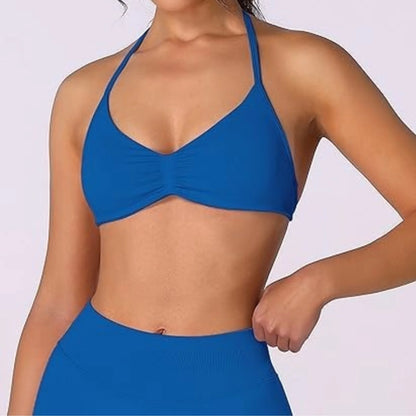 Strappy Bra Top Women High Support Thin Strap Halter Sport Seamless