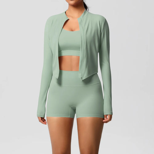 3PCS Yoga Set Nude Feeling Workout Sets Women Tracksuit Gym Push Up