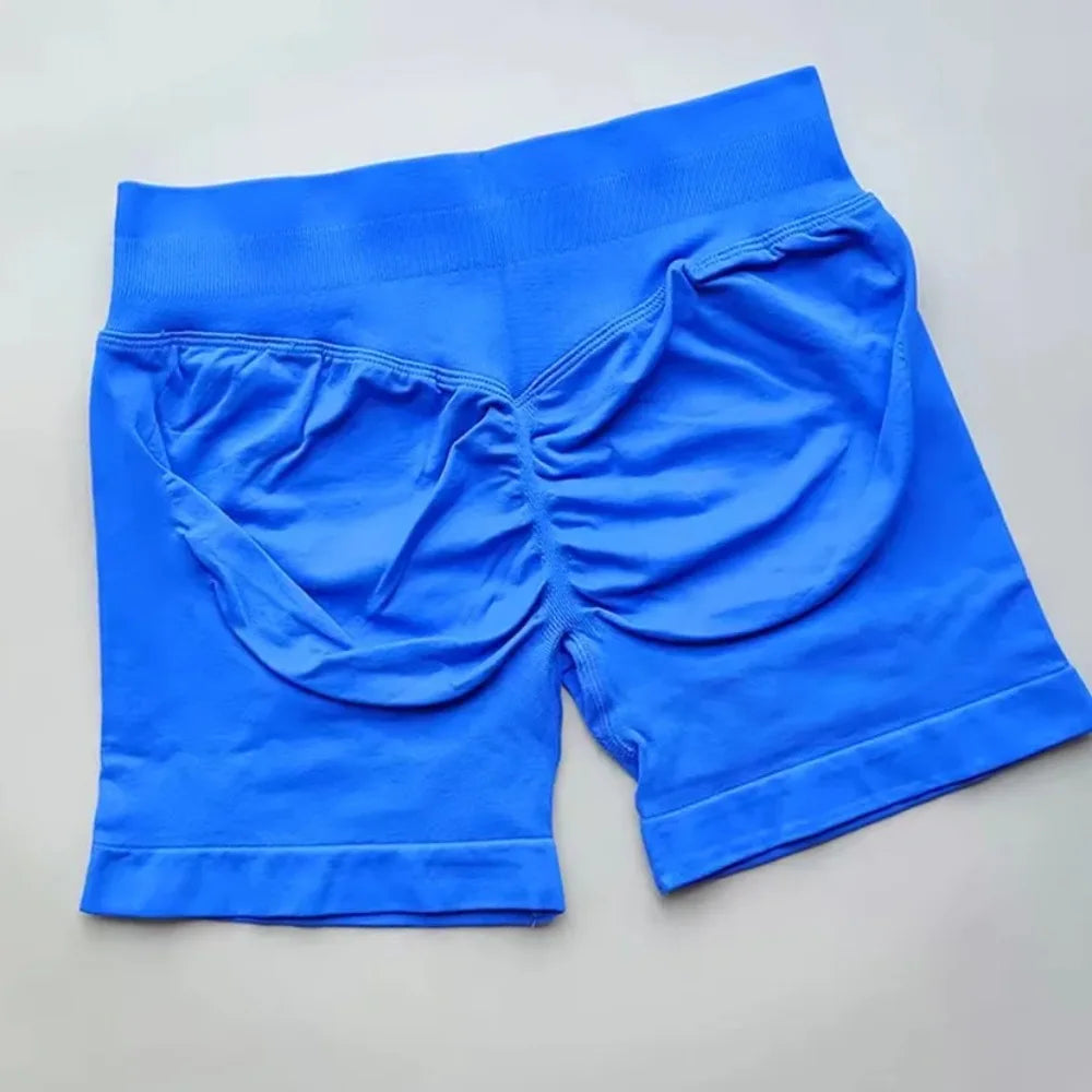 Gym Summer Women's Yoga Exercise Shorts Seamless High Waist Hip Tight