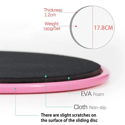 2pcs Solid Color Yoga Sliding Discs, Yoga Fitness Foot Sliding Pads,