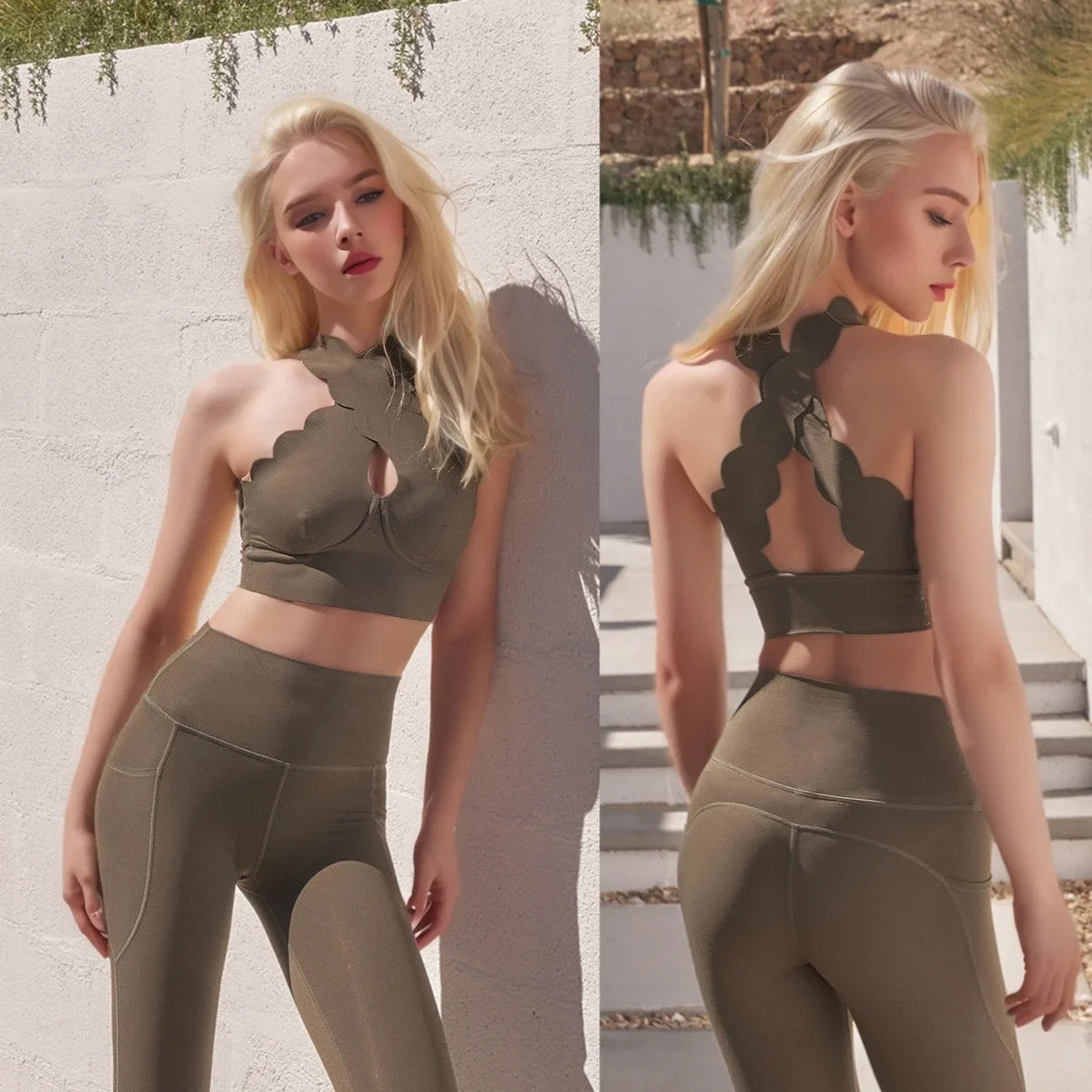 2024 1/2/3Pcs Yoga Set Women Gym Sportswear Sport Bra Sexy Beauty Back