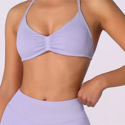 Strappy Bra Top Women High Support Thin Strap Halter Sport Seamless