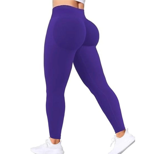 Seamless Women Solid Waist Yoga Pants Three-section Waist Sexy