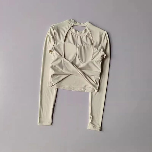 Sexy Short Backless Fixed Chest Pad Sports T-shirt Vest Women's Tight