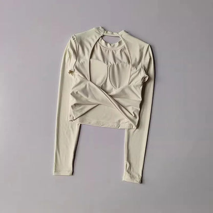 Sexy Short Backless Fixed Chest Pad Sports T-shirt Vest Women's Tight